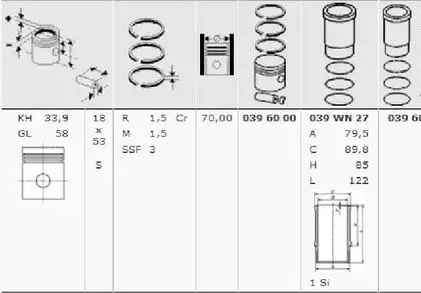 MAHLE 0396090 Piston Gömlek Segman (Set) 0114L6 resmi