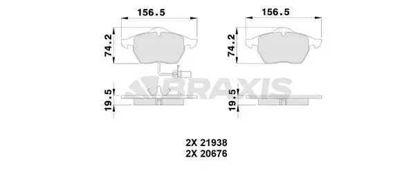 BRAXIS AB0224 Ön Fren Balatası resmi