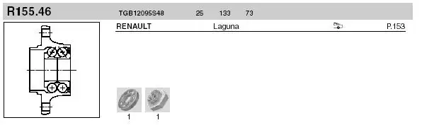 SNR TGB12095S48 Arka Aks Rulmanı resmi