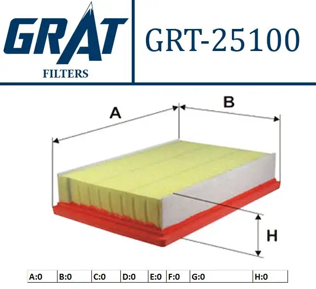 GRAT 25100 Hava Filtresi 96950990 resmi