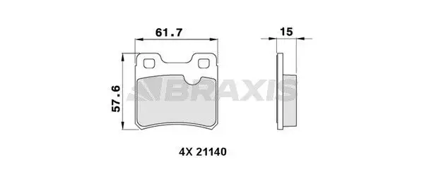 BRAXIS AA0267 Arka Fren Balatası resmi