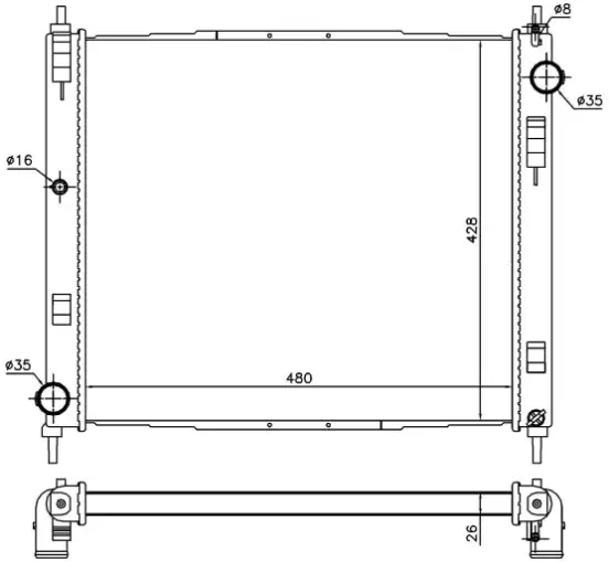 ORIS BNI902016 Radyatör 21410BA62A resmi