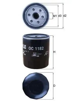 MAHLE OC1182 Yağ Filtresi resmi