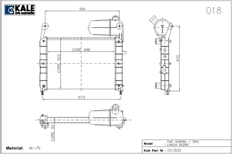 KALE 0108112AL Radyatör resmi