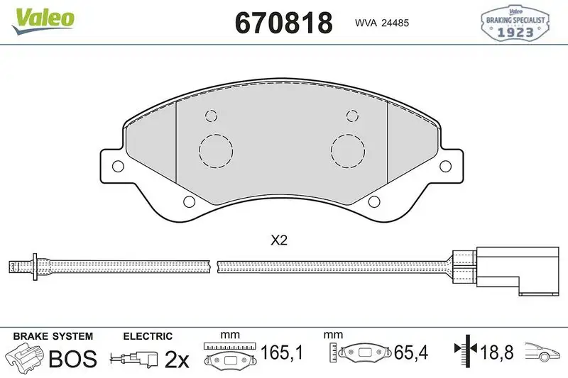 VALEO 670818 Ön Fren Balatası resmi