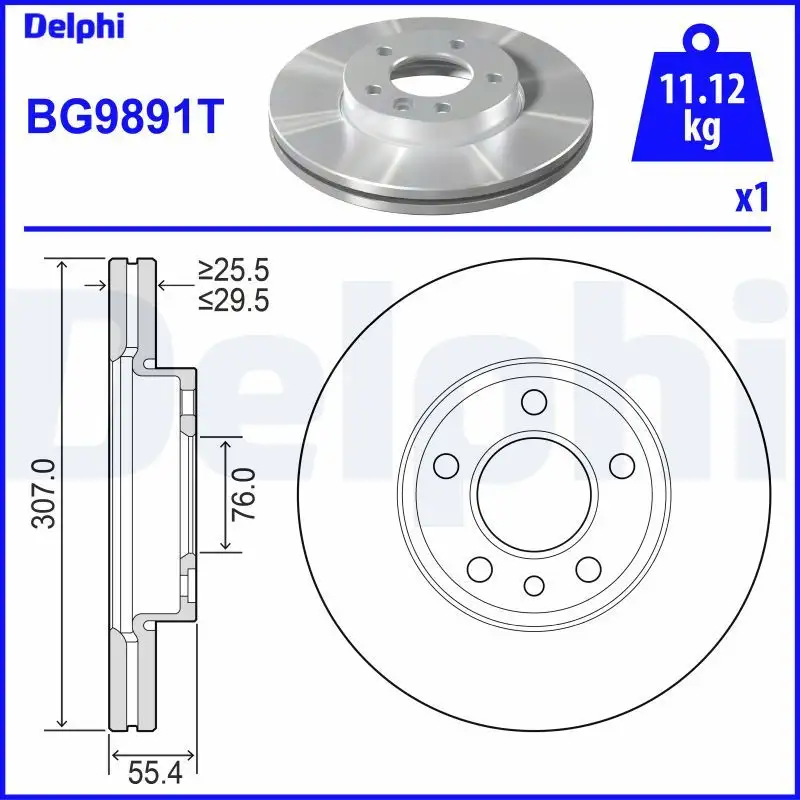 DELPHI BG9891T Ön Fren Diski 7H0615301D resmi