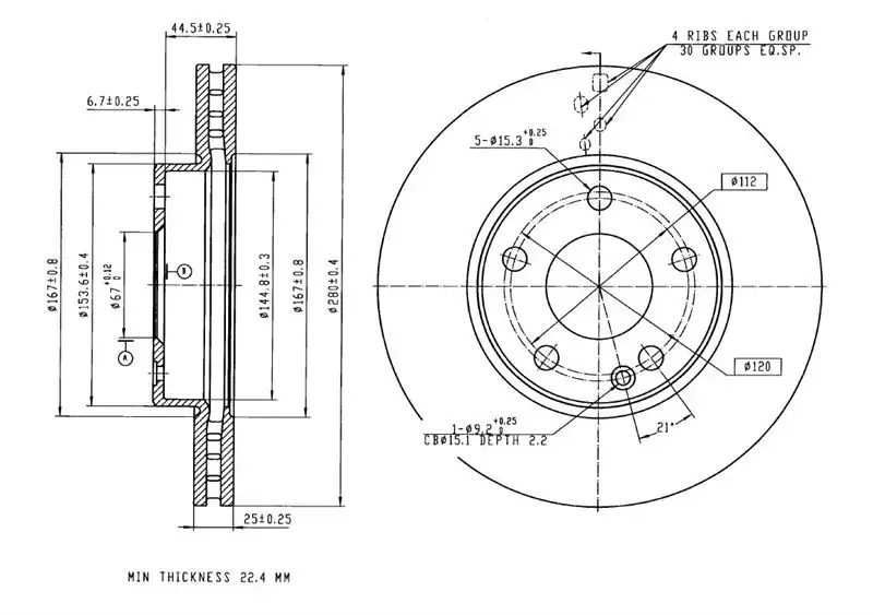 MGA 50669 Ön Fren Diski 2464211112 resmi