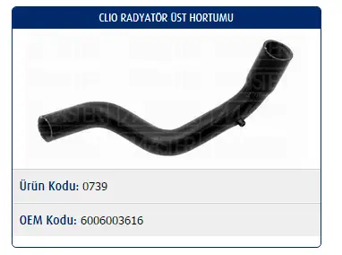 MASTER M0739 Radyatör Üst Hortumu 6006003616 resmi