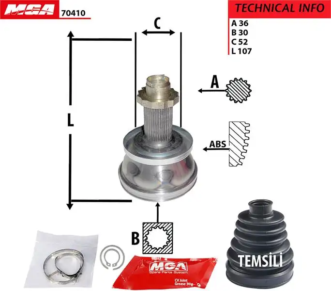 MGA 70410 Aks Kafası (Dış) 6R0498099 resmi