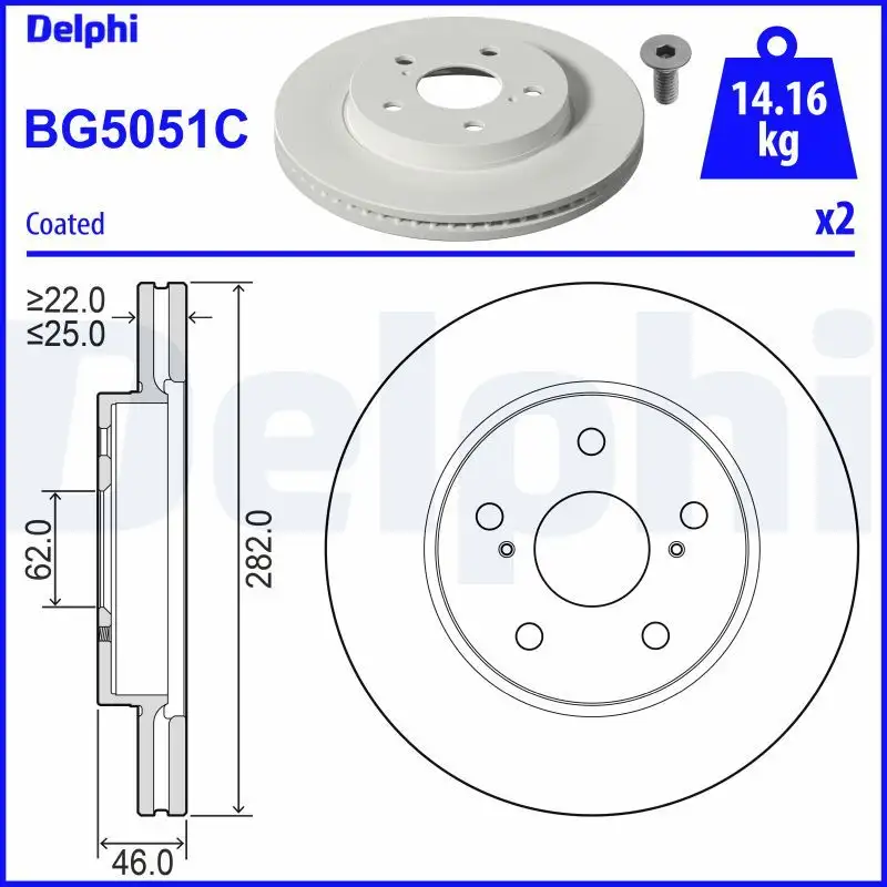 DELPHI BG5051C Ön Fren Diski T435120239 resmi