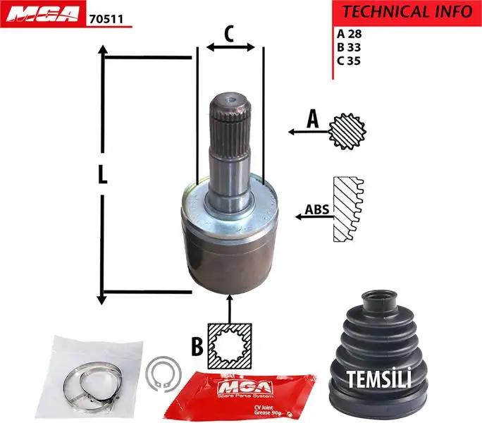MGA 70511 Aks Kafası (Sol İç) 3815A183 resmi