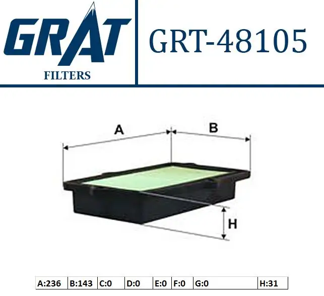 GRAT 48105 Hava Filtresi 1378063J00 resmi