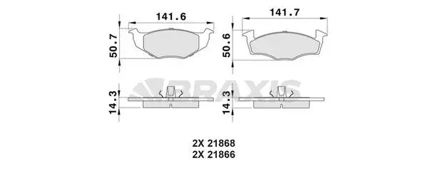 BRAXIS AA0018 Ön Fren Balatası 1H0698151B resmi