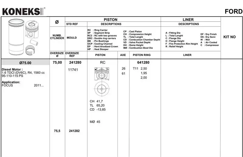 KONEKS 641280 Motor Segmanı (STD) resmi