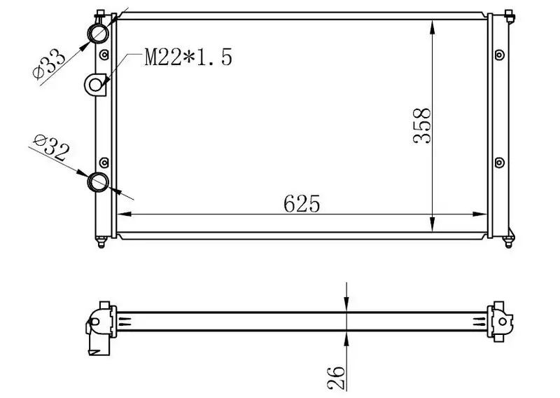 ORIS BVW004026 Radyatör 1H0121253A resmi