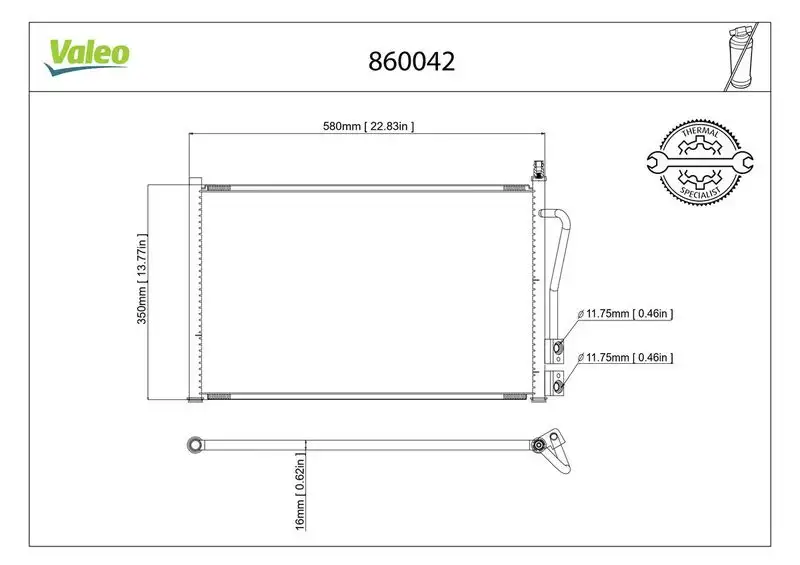 VALEO 860042 Klima Radyatörü 2S6H19710AA resmi