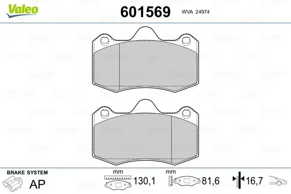 VALEO 601569 Ön Fren Balatası 6LL698151 resmi