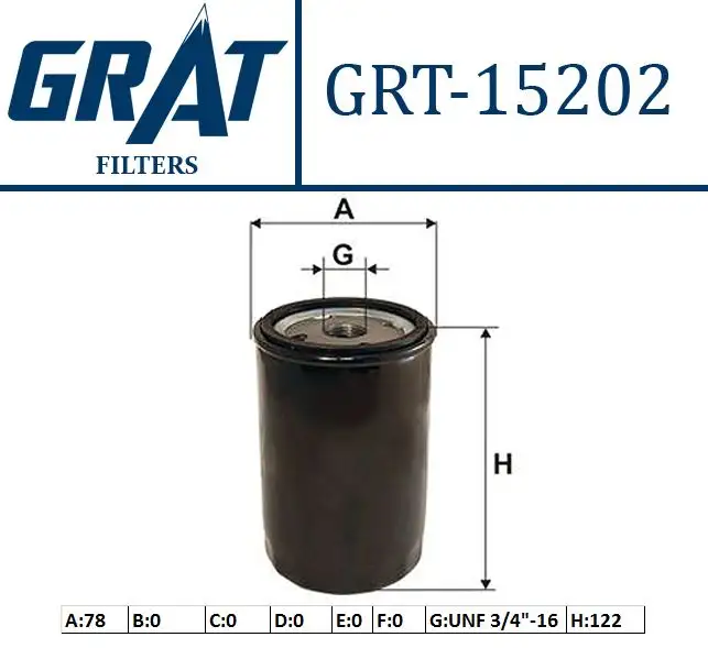 GRAT 15202 Yağ Filtresi 06A115561B resmi