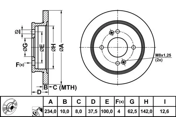 MGA 50399 Arka Fren Diski 584110X500 resmi