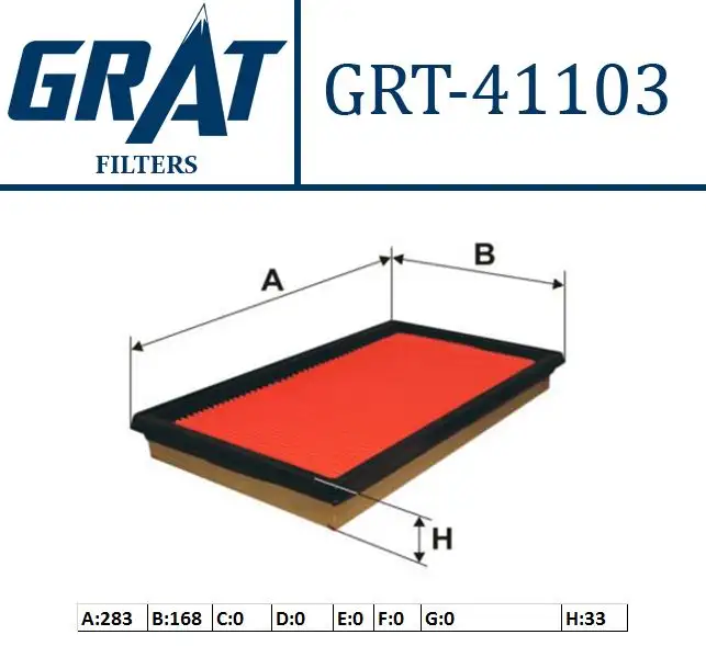GRAT 41103 Hava Filtresi 16546V0100 resmi
