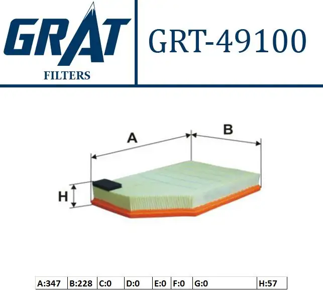 GRAT 49100 Hava Filtresi 31370161 resmi