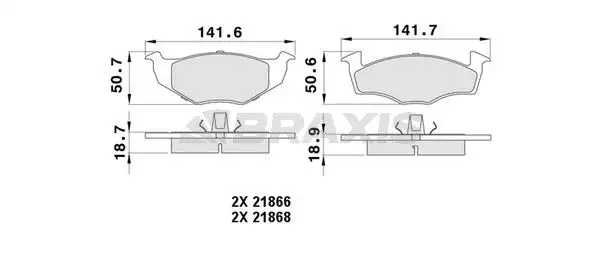 BRAXIS AA0316 Ön Fren Balatası 1H0698151A resmi