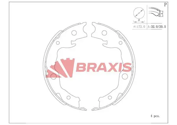 BRAXIS AC0102 El Fren Balatası resmi
