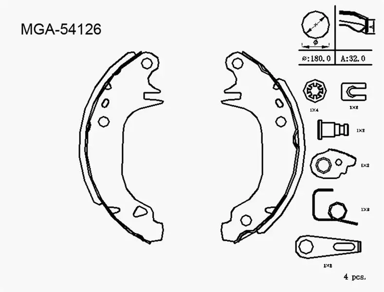 MGA 54126 Arka Fren Balatası 4241J9 resmi