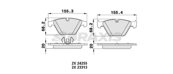 BRAXIS AA0063 Ön Fren Balatası 34116780711 resmi