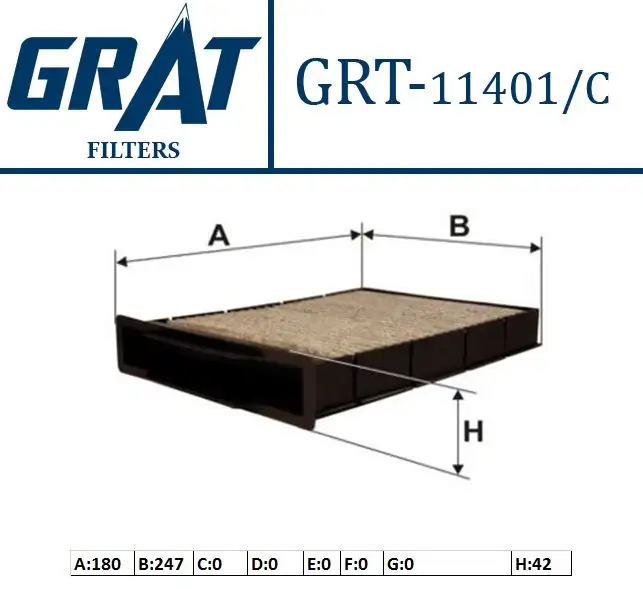 GRAT 11401C Polen Filtresi (Karbonlu) 7701055109 resmi