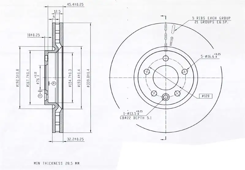 MGA 50724 Ön Fren Diski 7E0615301C resmi