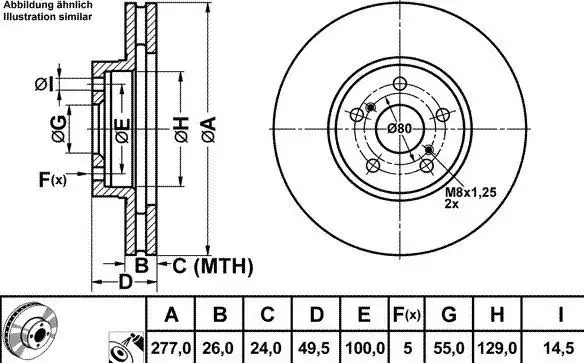 MGA 50273 Ön Fren Diski 4351205040 resmi