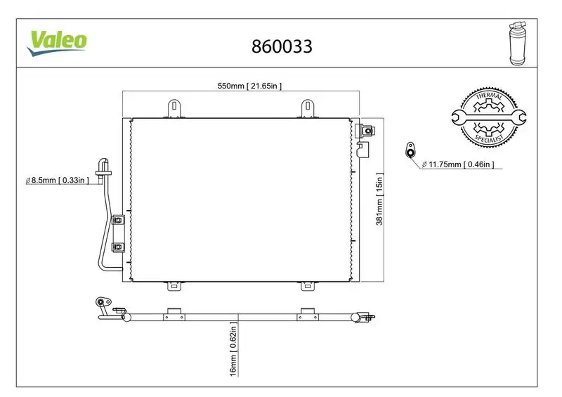 VALEO 860033 Klima Radyatörü 7700414103 resmi