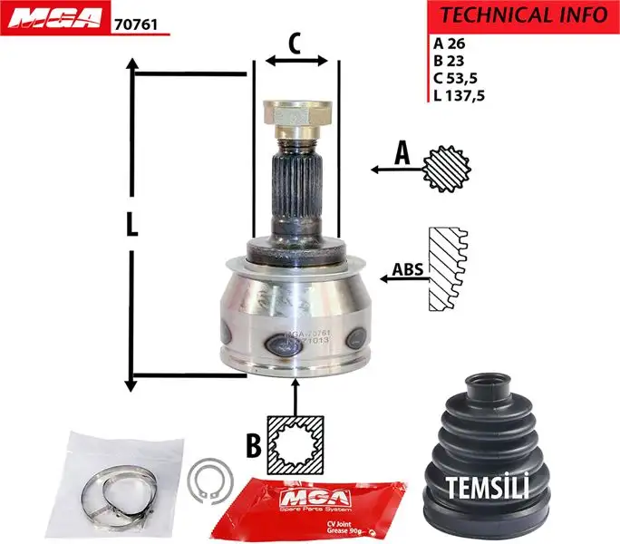 MGA 70761 Aks Kafası (Dış) 31607518261 resmi