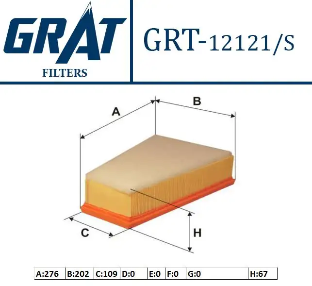 GRAT 12121S Hava Filtresi 1444J0 resmi