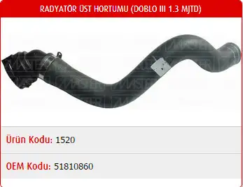 MASTER M1520 Radyatör Üst Hortumu 51810860 resmi