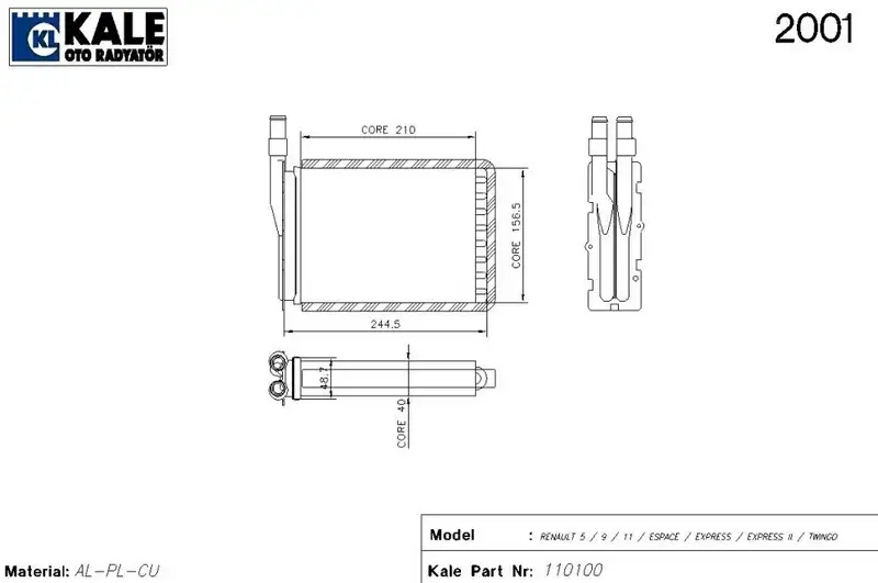 KALE 0581842AL Kalorifer Radyatörü resmi