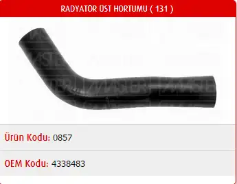 MASTER M0857 Radyatör Üst Hortumu 4338482 resmi