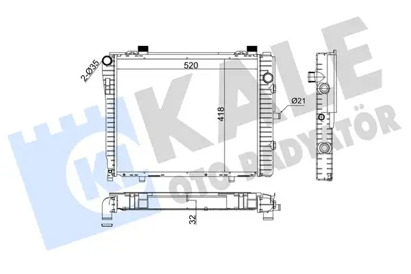KALE 370300 Radyatör A2025005203 resmi