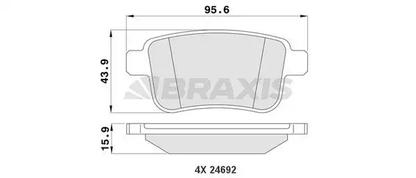 BRAXIS AA0189 Arka Fren Balatası 7701209869 resmi