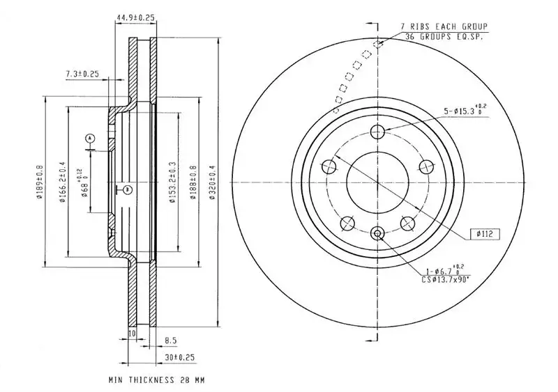 MGA 50660 Ön Fren Diski 8K0615301A resmi