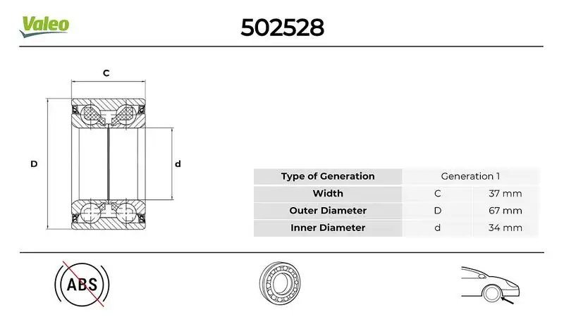 VALEO 502528 Ön Aks Rulmanı resmi