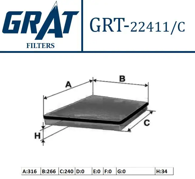 GRAT 22411C Polen Filtresi (Karbonlu) 2118300218A resmi