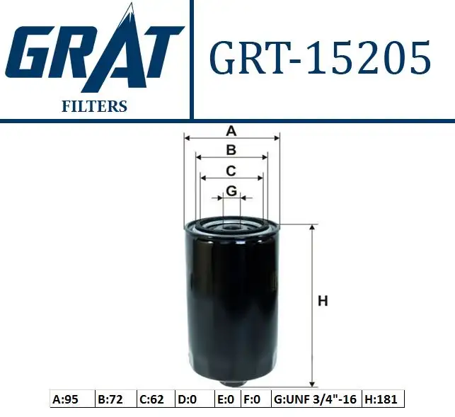 GRAT 15205 Yağ Filtresi 74115561 resmi