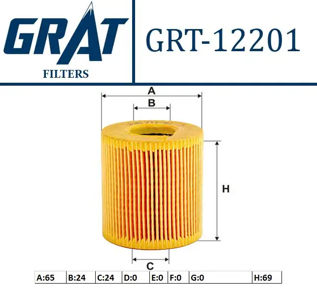 GRAT 12201 Yağ Filtresi 6C1Q6744BA resmi