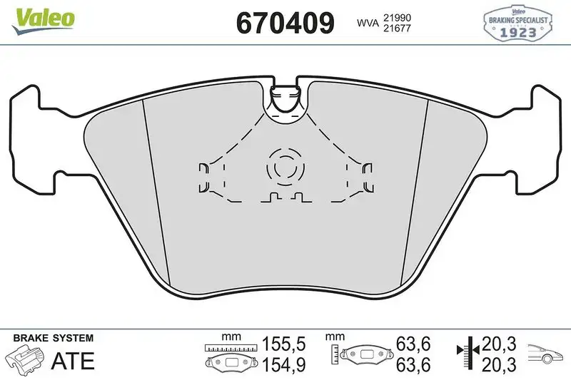 VALEO 670409 Ön Fren Balatası resmi