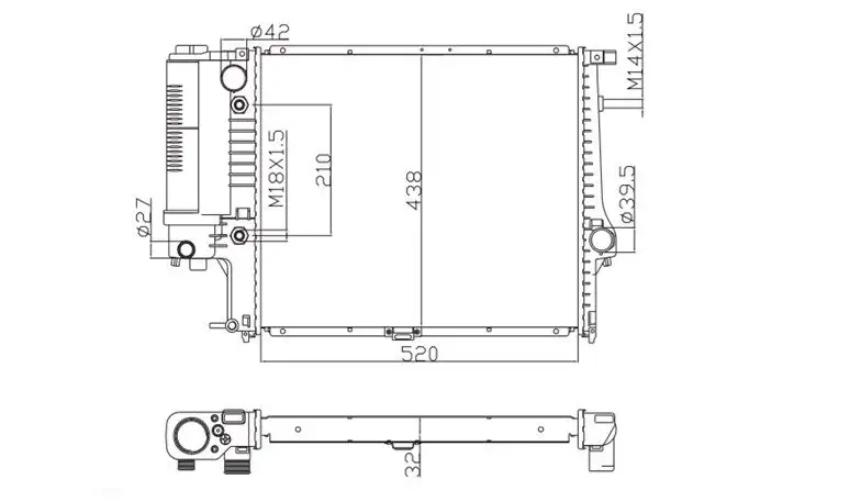 MGA 80724 Radyatör 17111723527 resmi