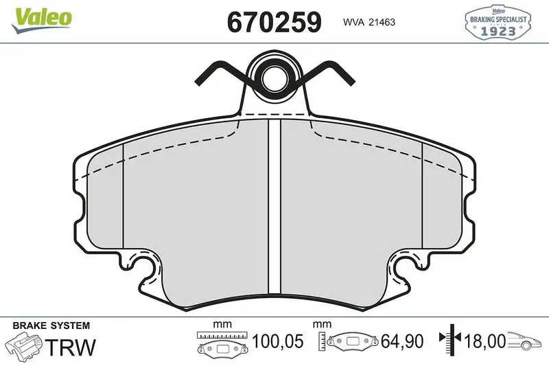 VALEO 670259 Ön Fren Balatası resmi