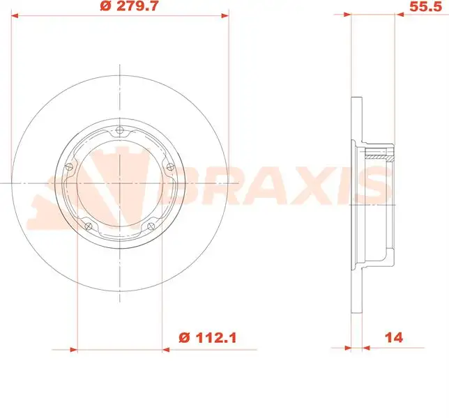 BRAXIS AE0803 Ön Fren Diski 4246B8 resmi