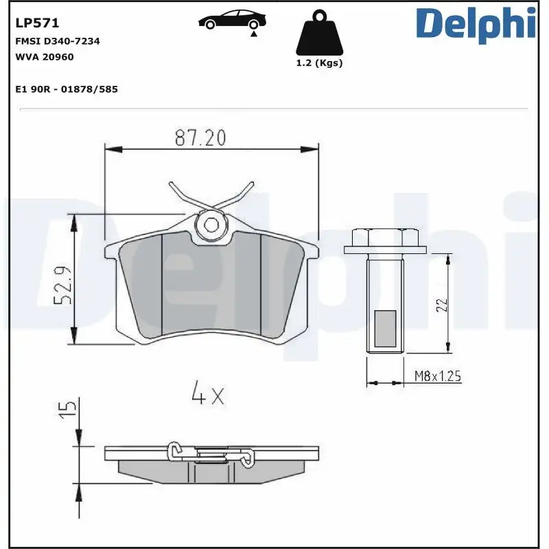 DELPHI LP571 Arka Fren Balatası resmi